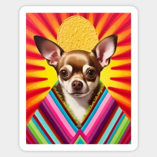 Mexican Food Taco Lover Op Art Chihuahua with Taco Sticker
